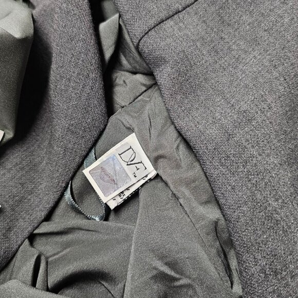 Diane Von Furstenberg  Bevin Ruched Stretch Jersey Sheath Dress Size 10 Gray - Picture 11 of 12